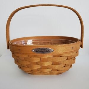 Longaberger Dresden Wicker Basket 2008 Swing Handle Plastic Insert Protector